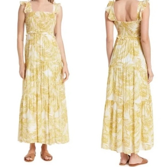 Nanette Lepore Tiered Ruffle Tropical Floral Palm Maxi dress. Size 4 - Picture 1 of 7